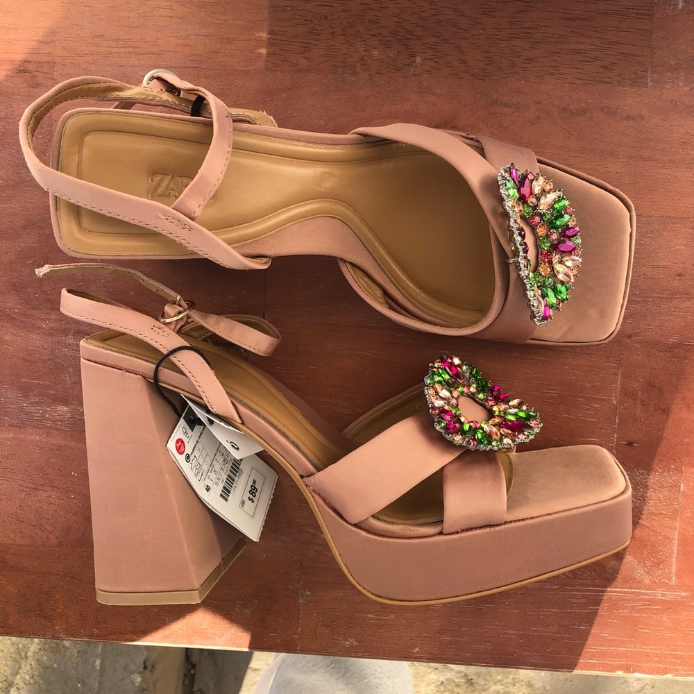 Zara Rhinestone Platform Heels - Picture 8 of 16
